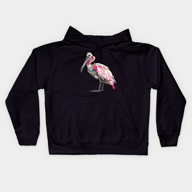 Spoonbill, Bird, Junkyard, Florida, Flamingo Kids Hoodie by AllyFlorida